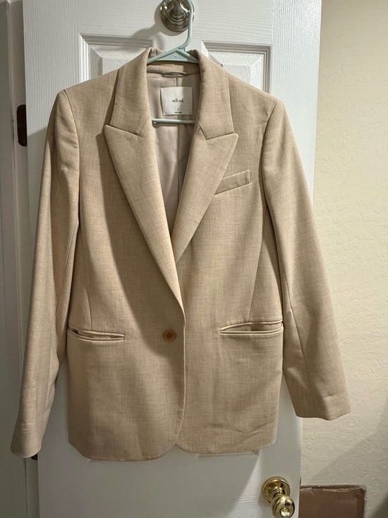 Aritzia Jackets & Blazers - Aritzia Wilfred Beige Single-Button Tailored Blazer size small